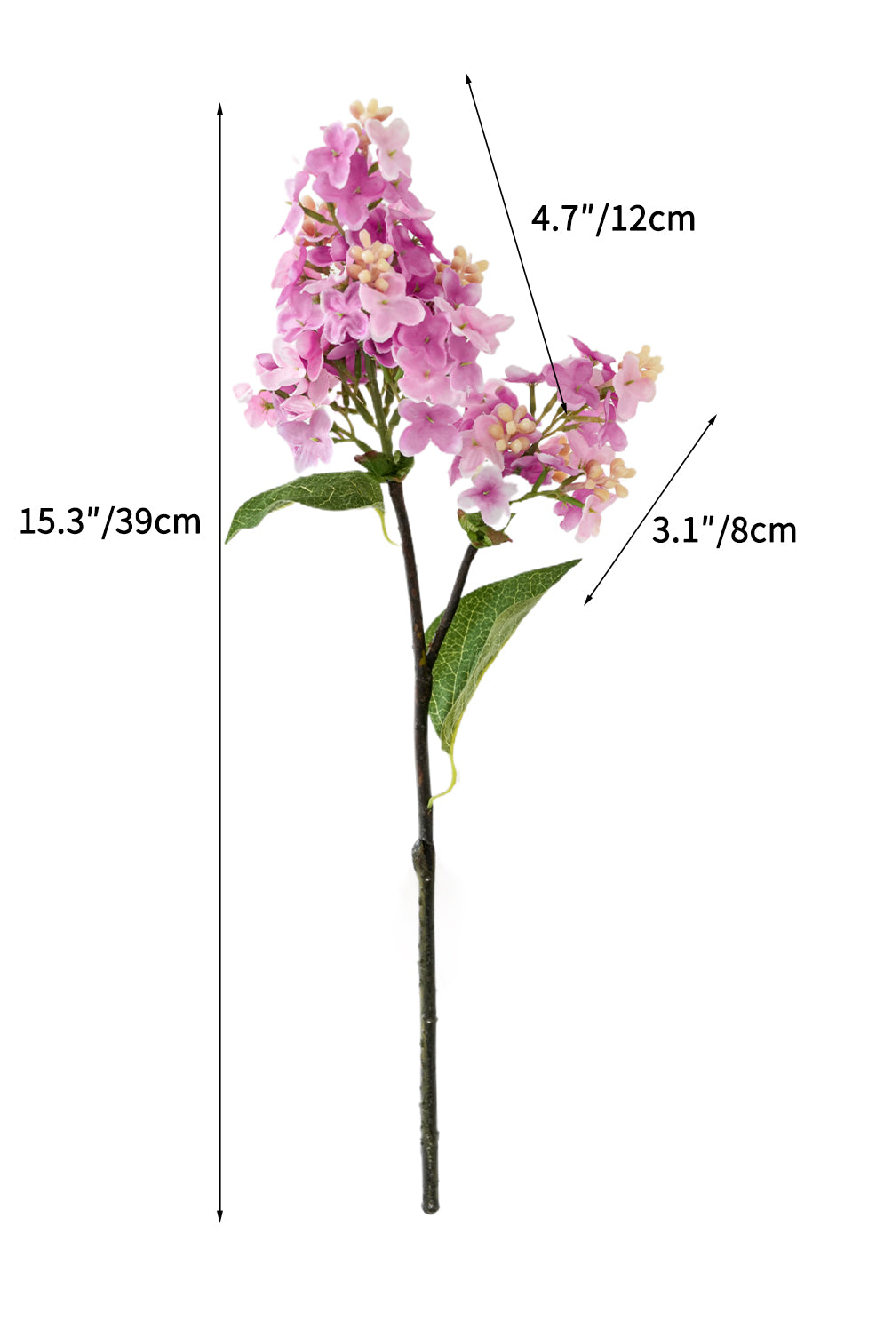 Artificial lilac flowers with short branches- 15.3"