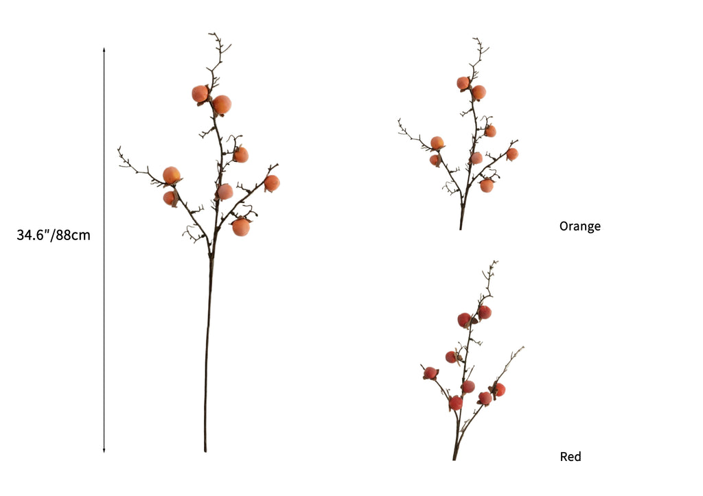 Faux Persimmon Fruits-34.6"