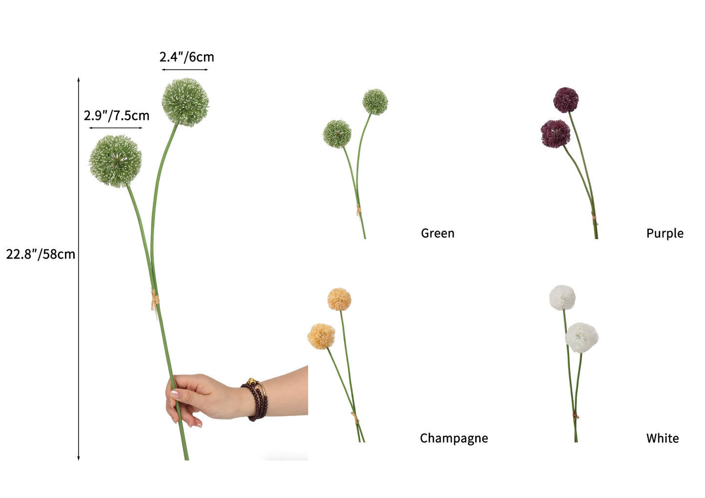 Faux Allium Stem - 22.8"