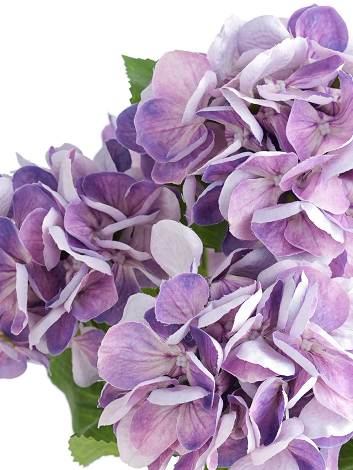 Artificial hydrangea flowers with multiple flower heads - 17.3"