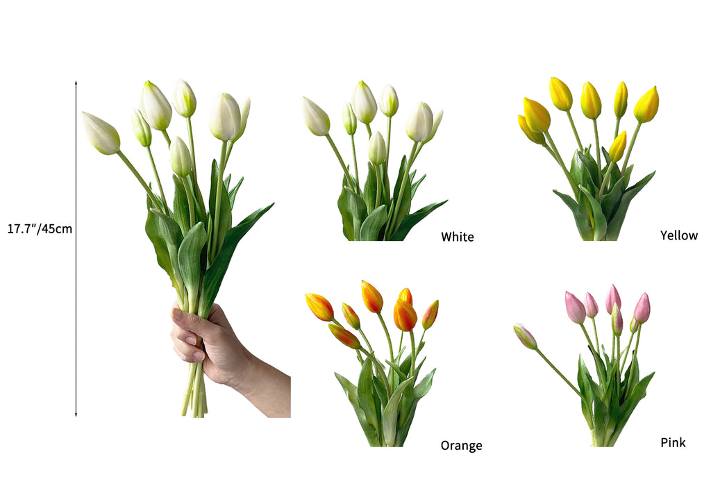 A bunch of artificial tulip flowers with 7 blooms -17.7 "