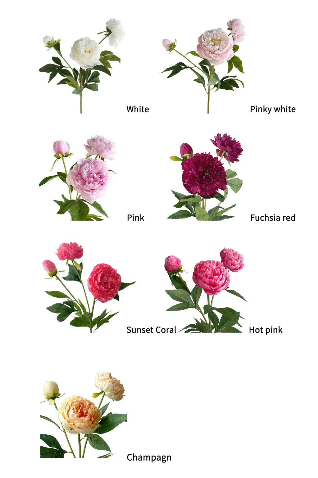 A bunch of artificial peony flowers with 3 blooms-29.5 "