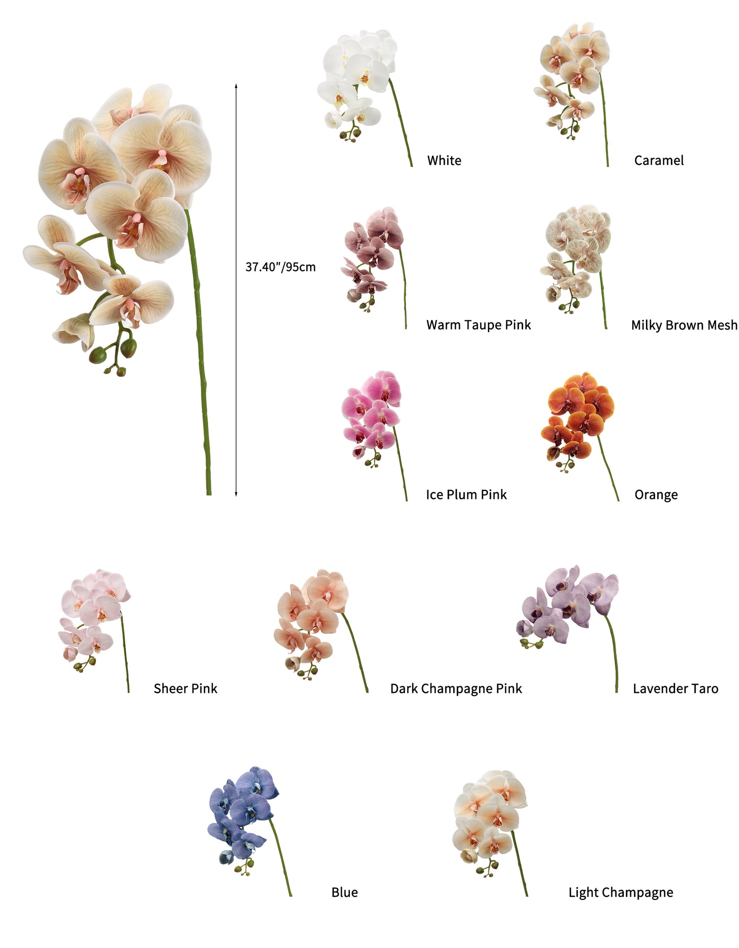 Real-Touch Faux Phalaenopsis Orchid Spray - 37.4"