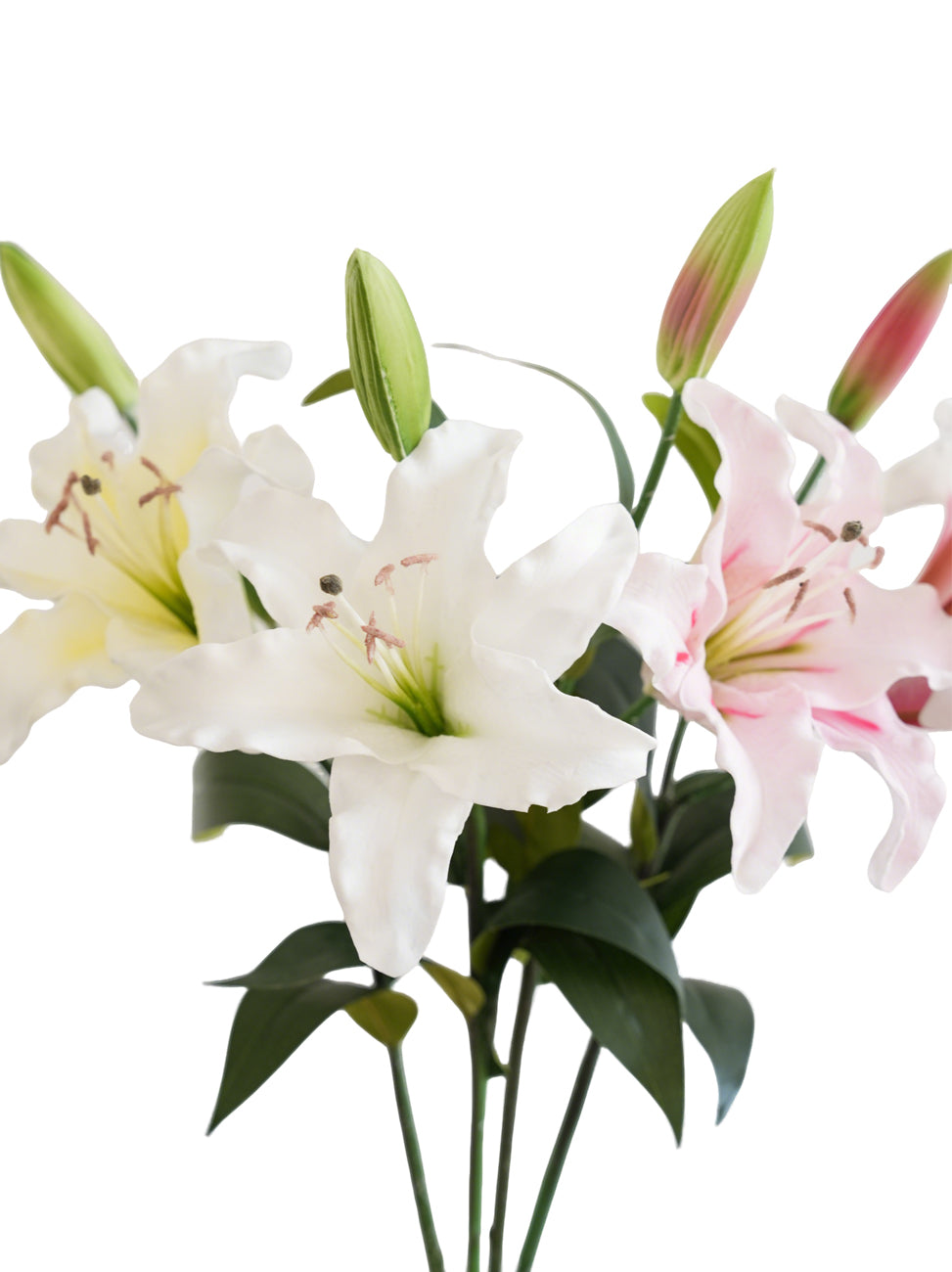 Artificial three - stem lily flowers with a real touch -36.2"