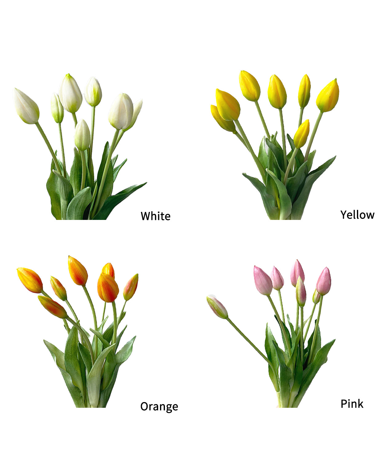 A bunch of artificial tulip flowers with 7 blooms -17.7 "