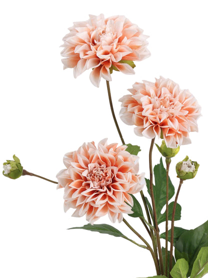 Faux Dahlia Spray With Buds - 22.8"