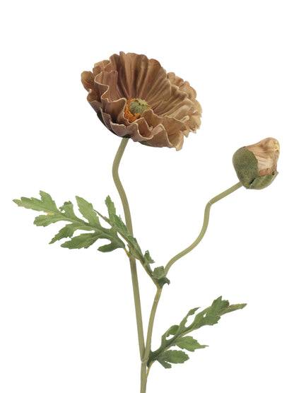 Faux Poppy Spray With Buds - 22.4"