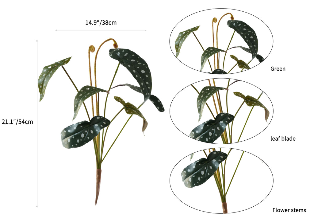 Fake Polka Dot Begonia Artificial Trout Begonia -21.2"