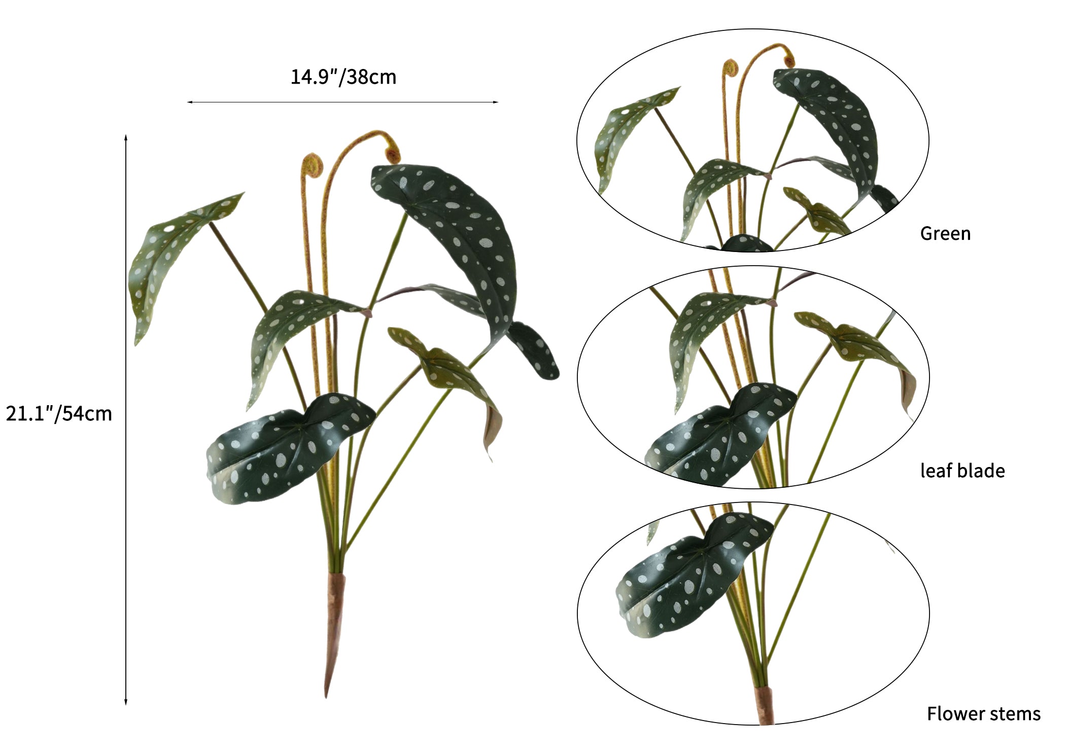 Fake Polka Dot Begonia Artificial Trout Begonia -21.2"