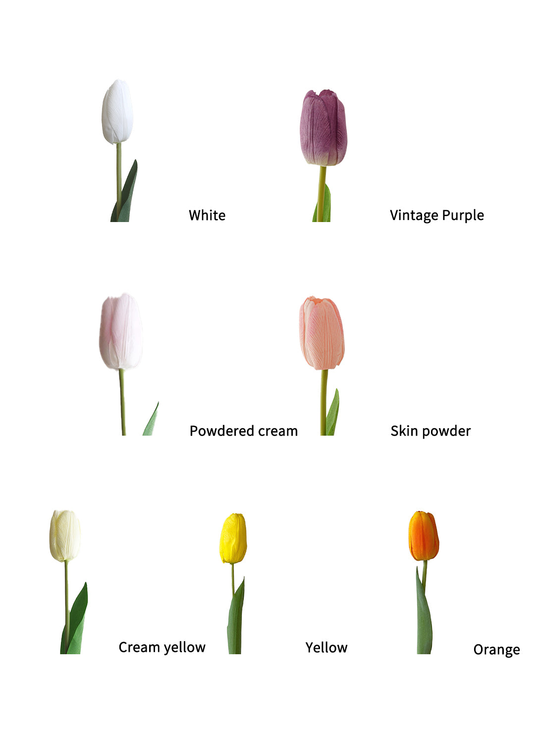 Real Touch Artificial Flowers Fake Tulips -18.8"