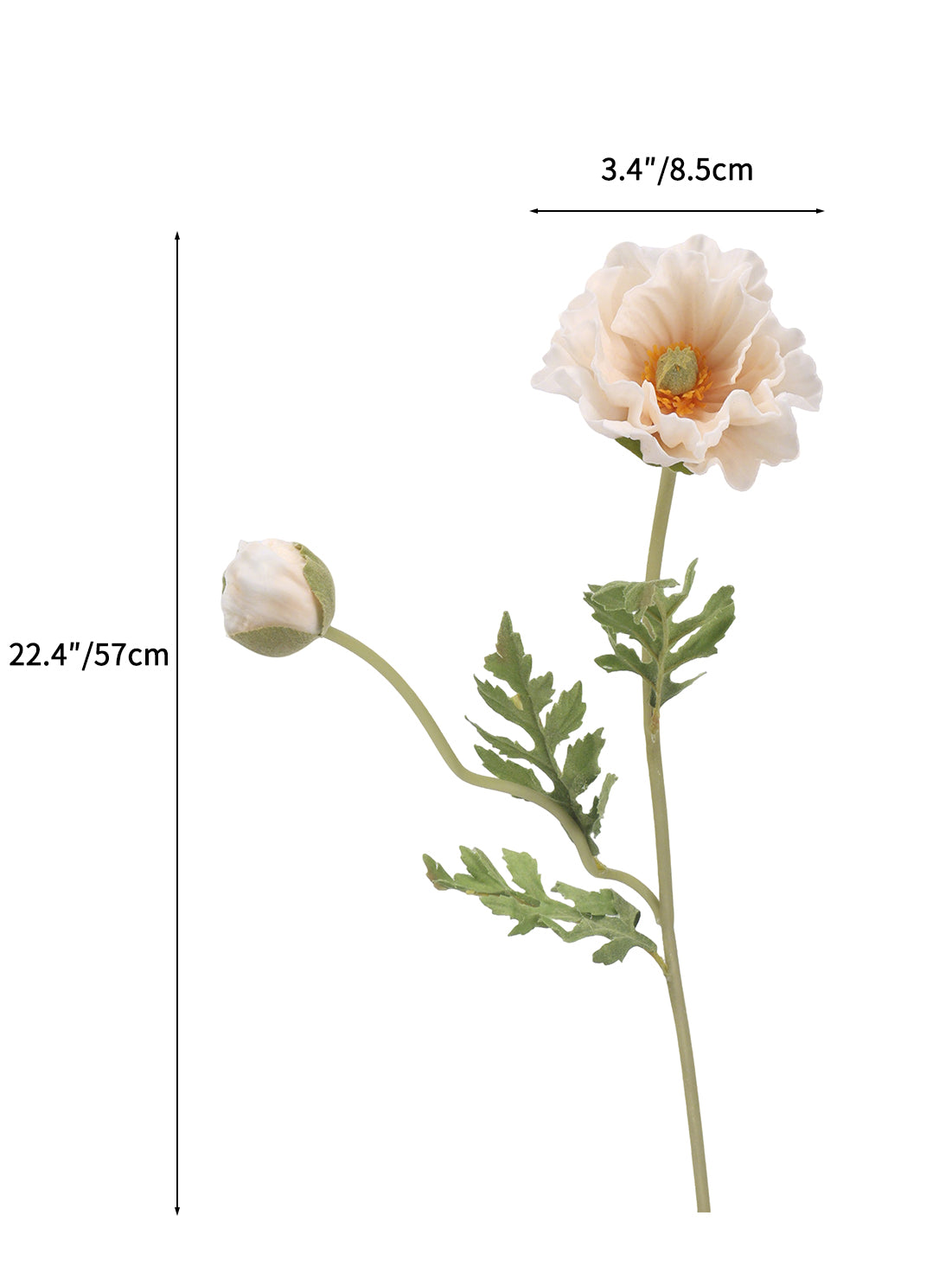 Faux Poppy Spray With Buds - 22.4"