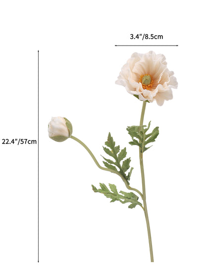 Faux Poppy Spray With Buds - 22.4"