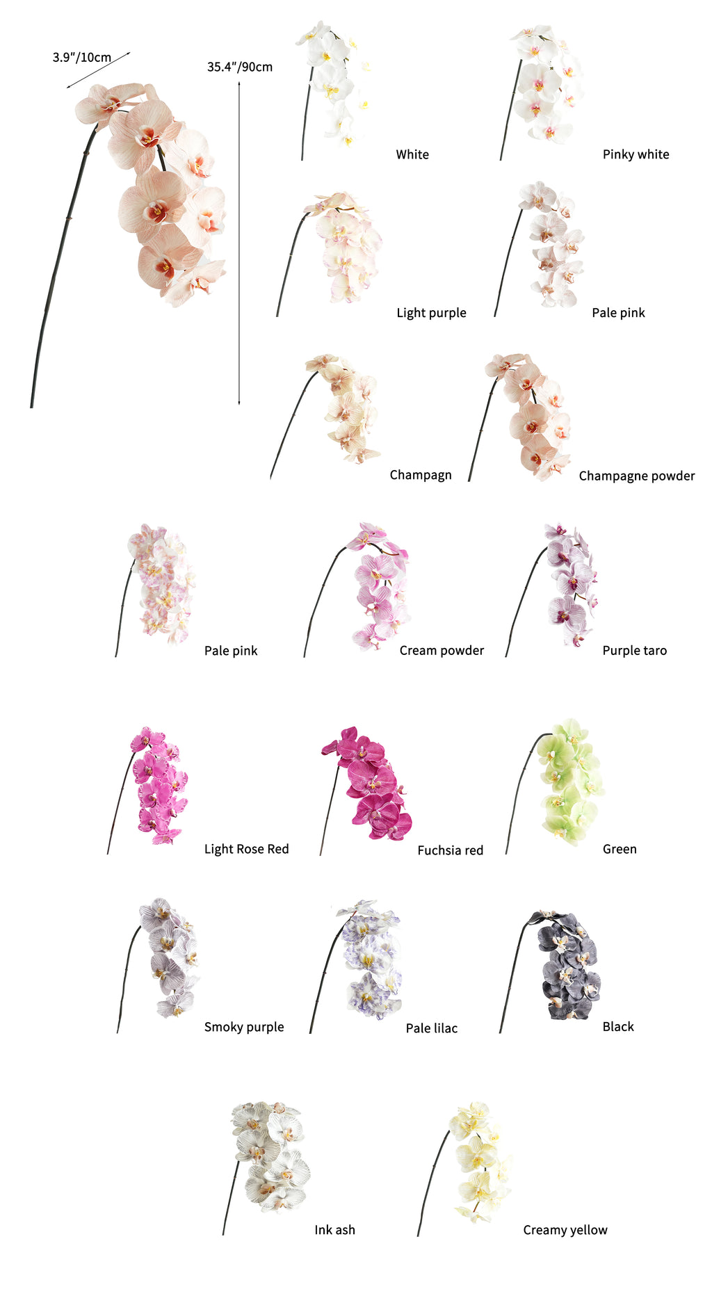 Artificial Phalaenopsis in Cream Color Palette-35"