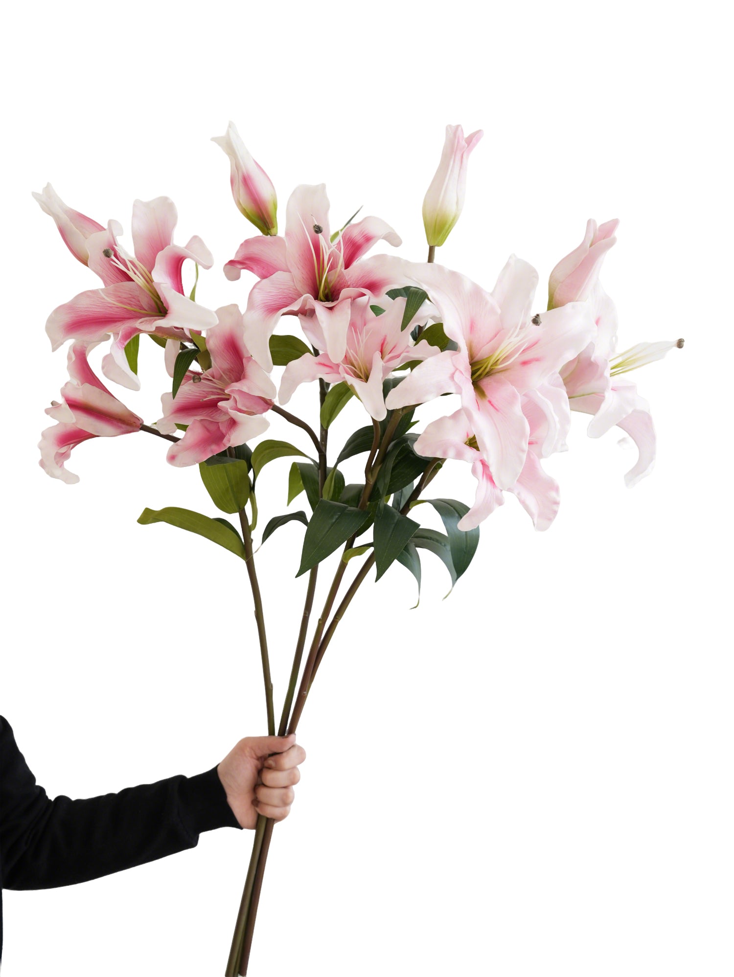 Artificial three - stem lily flowers with a real touch -36.2"