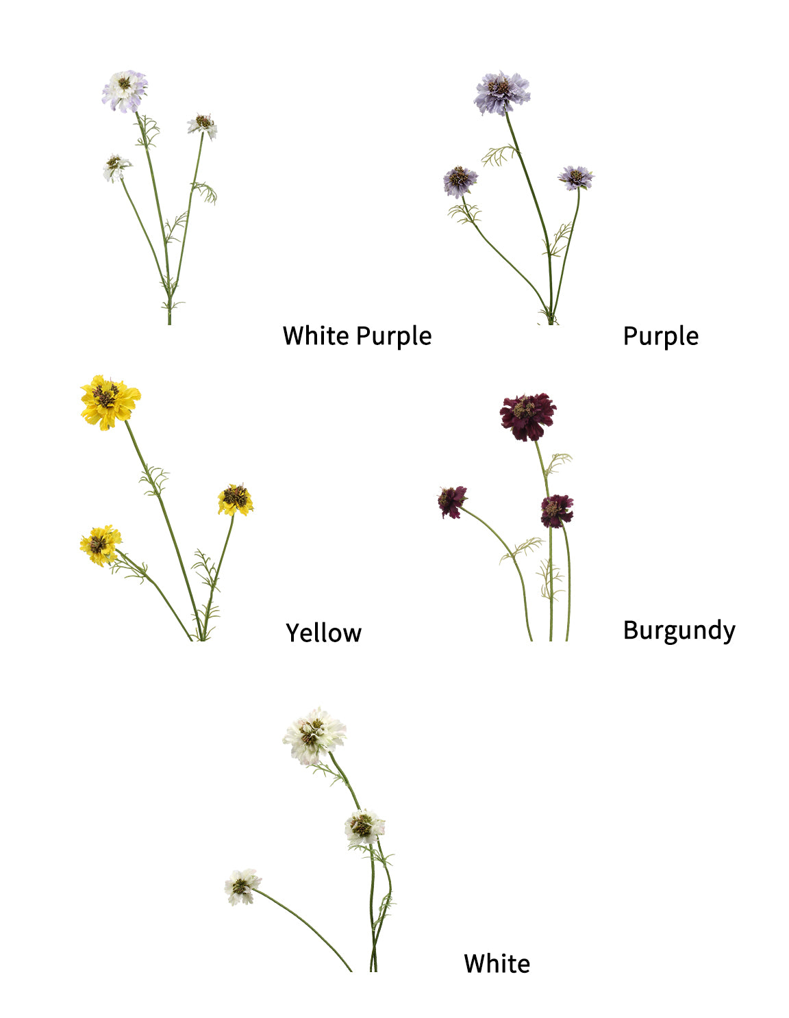 Faux Multi-Head Scabiosa Spray - 31.1"