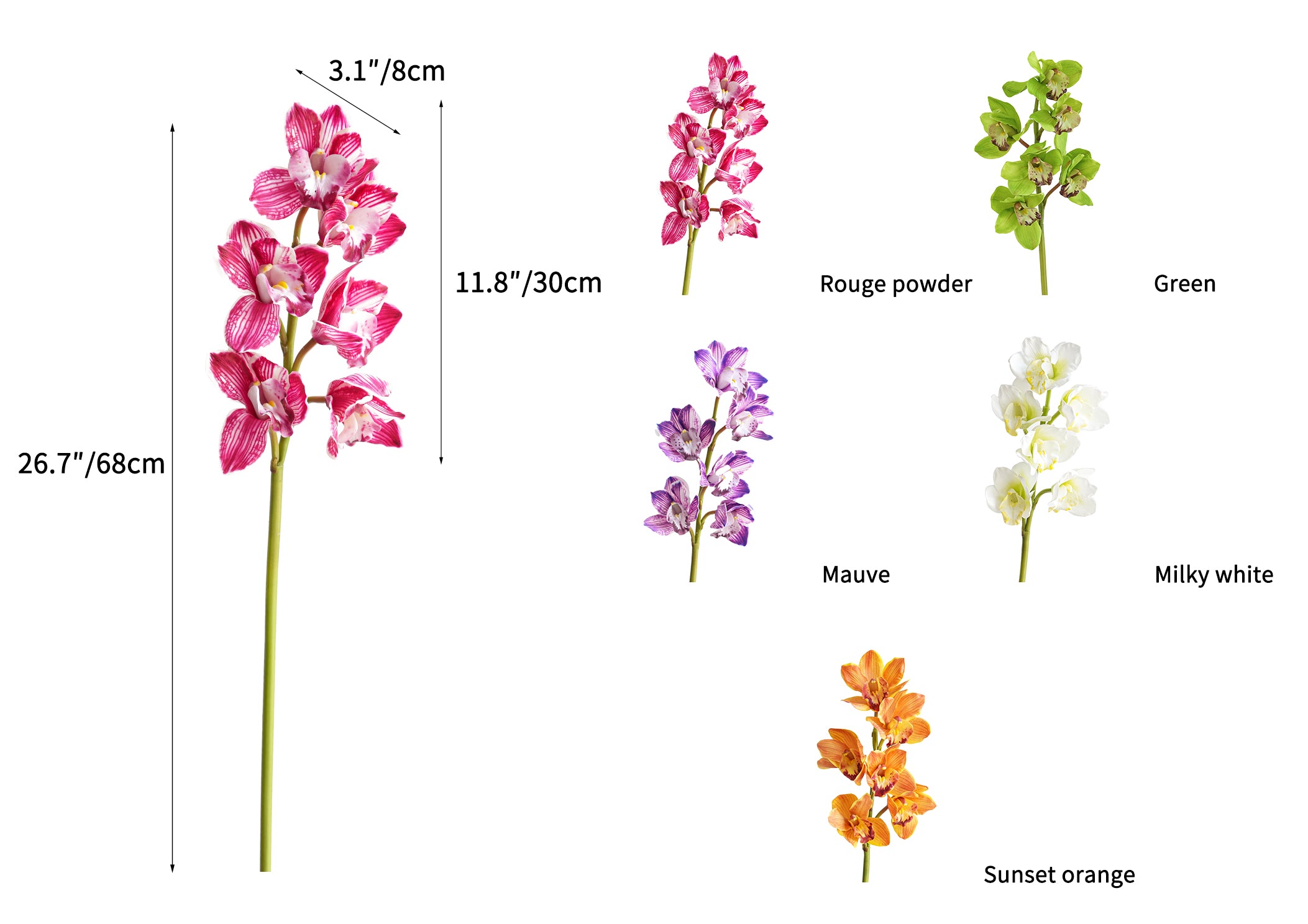 Artificial orchids with a realistic touch -26.7"