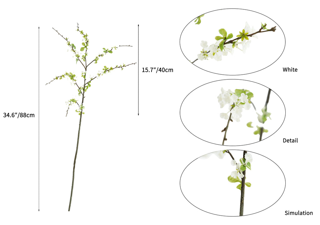 Artificial Fake Flowers Faux Snow Willow -34.6"