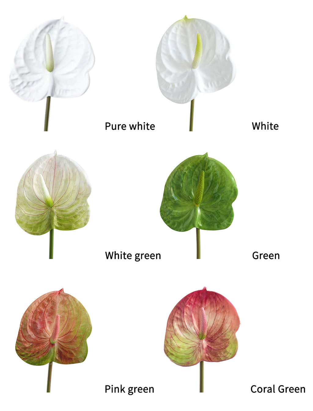 Small-sized artificial Anthurium flowers- 22.4"