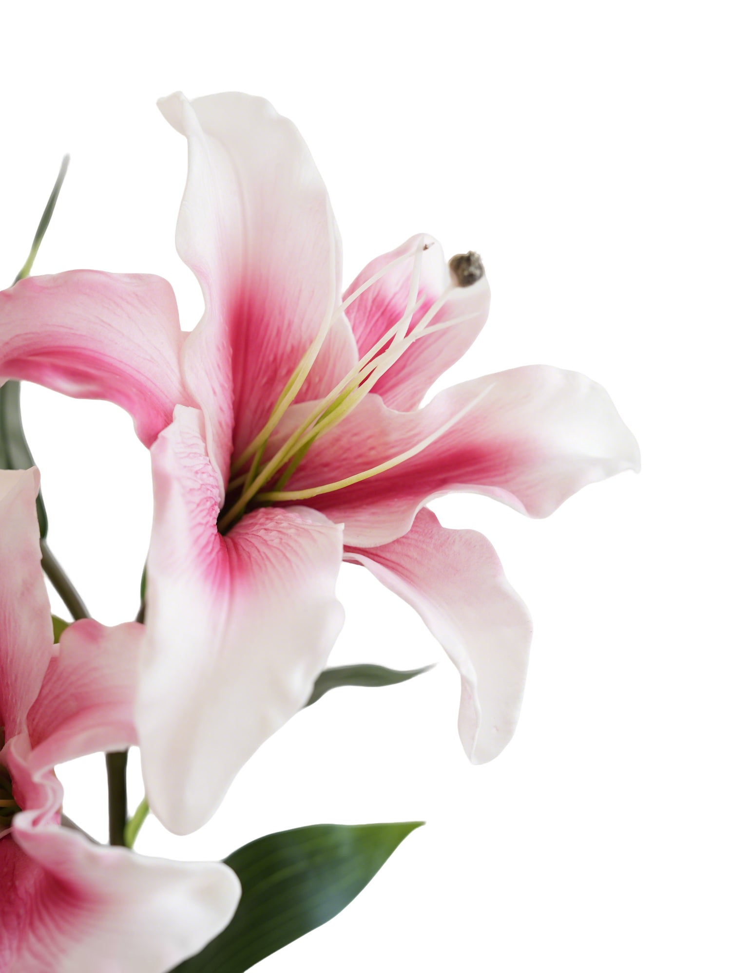 Artificial three - stem lily flowers with a real touch -36.2"