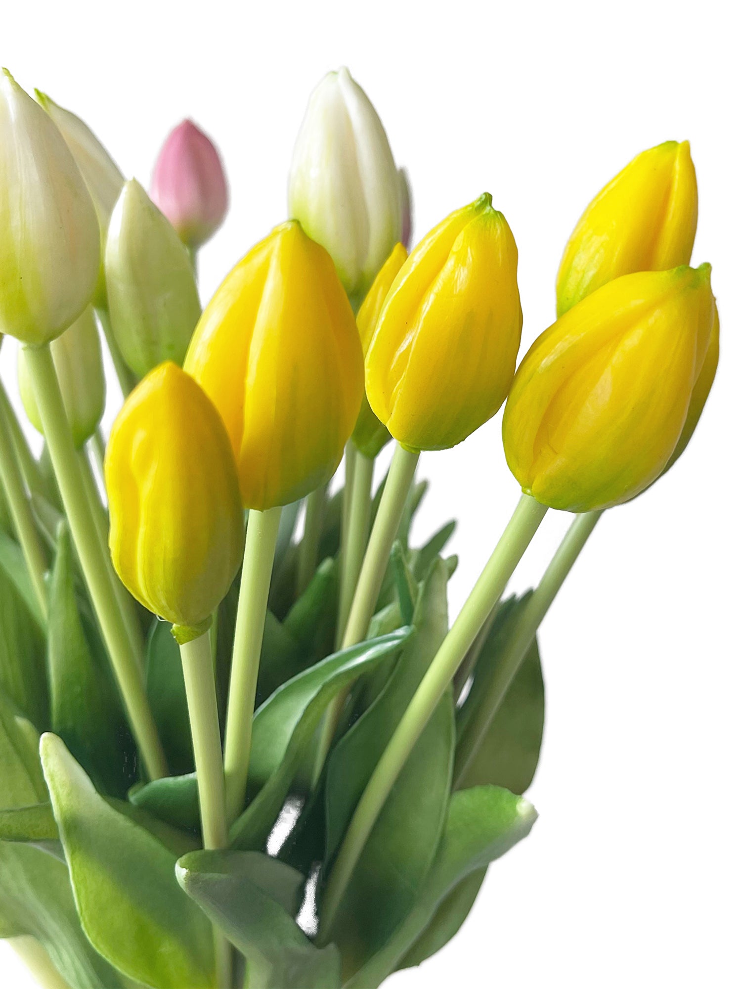 A bunch of artificial tulip flowers with 7 blooms -17.7 "