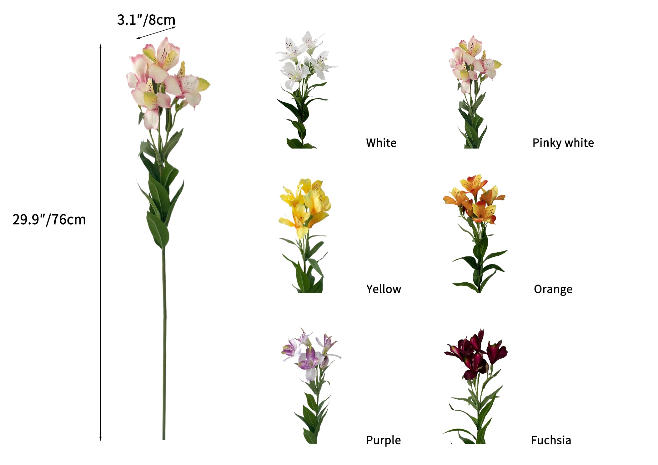 Realistic Artificial Alstroemeria for Stunning Decor -29.9"