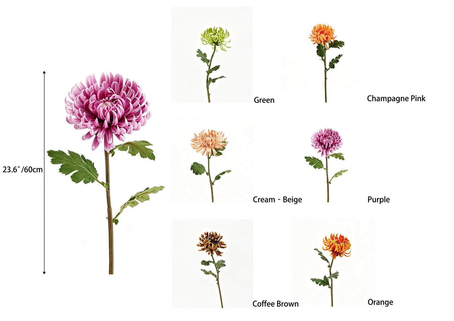 Large Double‑Petal Artificial Chrysanthemum‑23.6"