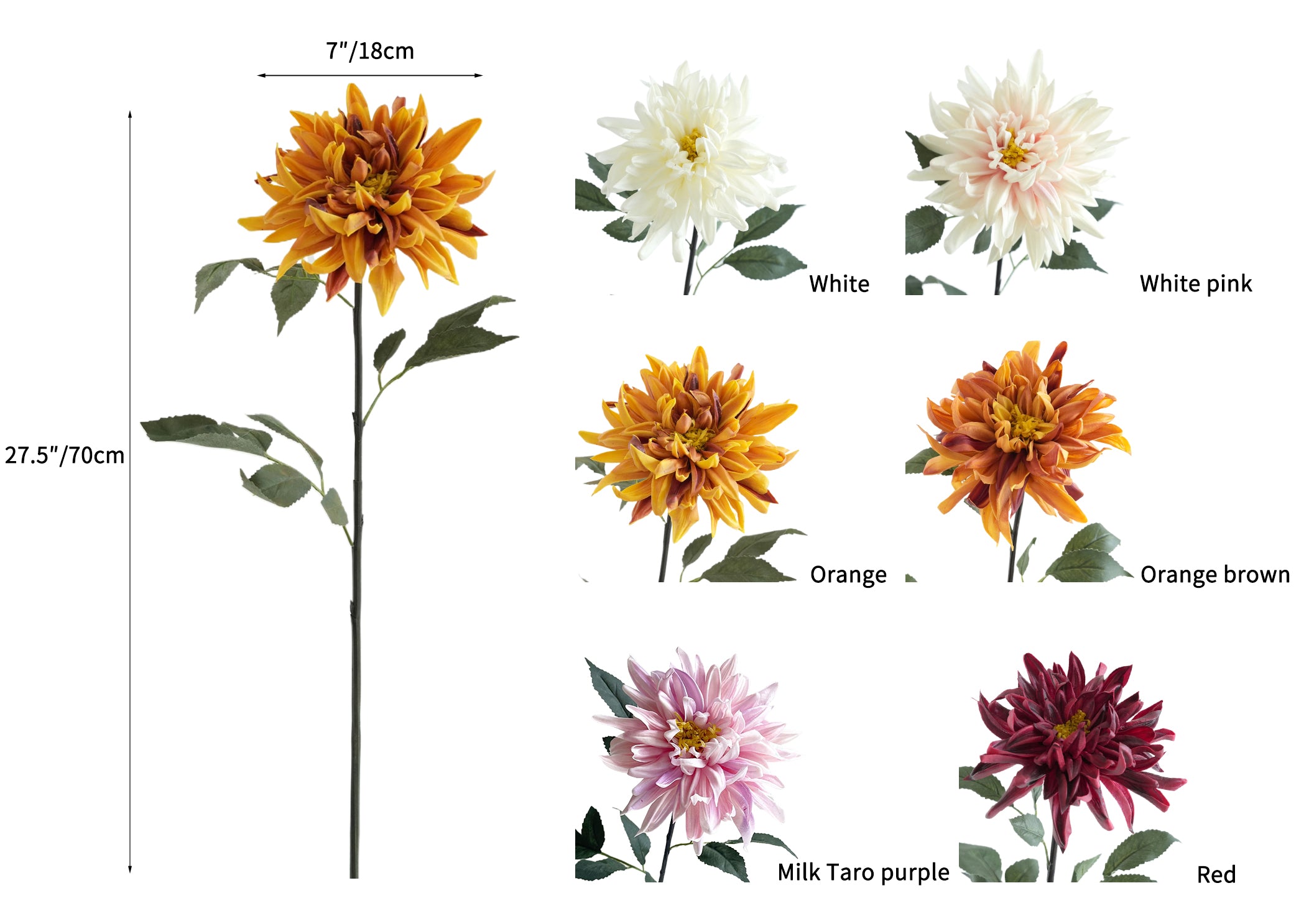 Artificial dahlias with a real touch-27.5"