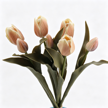 Natural Real‑Touch Tulip Bouquet‑15"