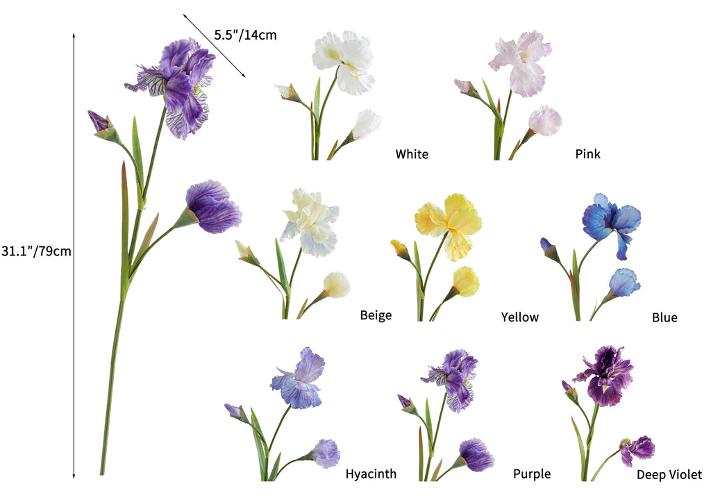 Artificial Iris Flowers of Luxurious Quality-31.1"