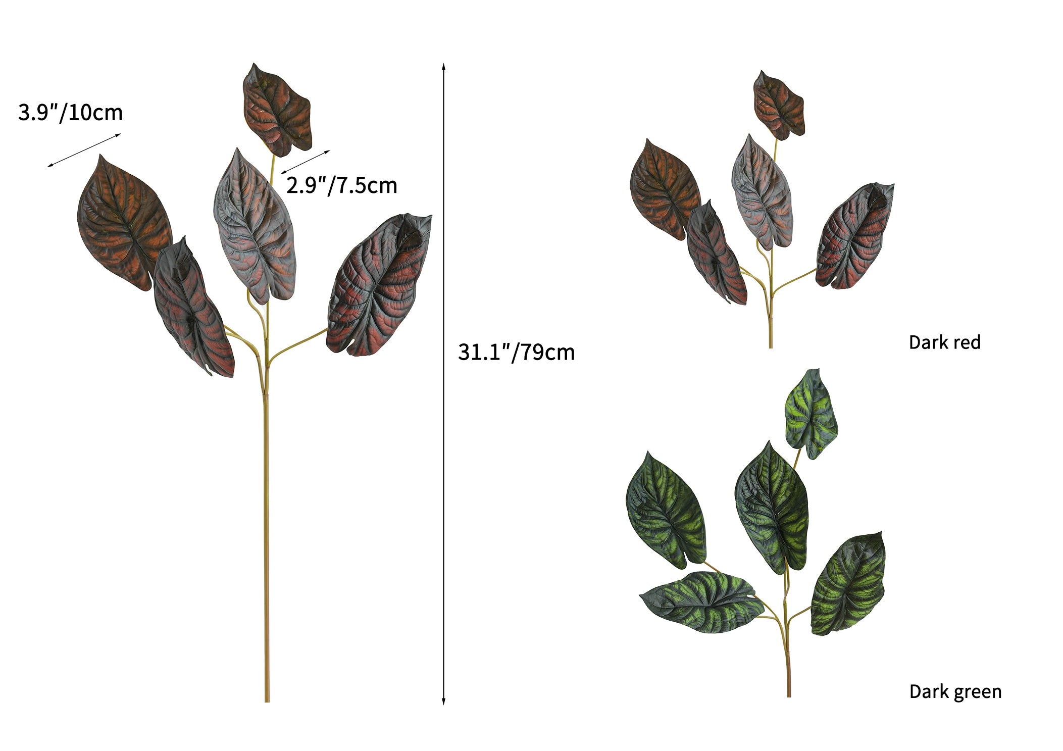 Faux Alocasia Leaves -31.1"