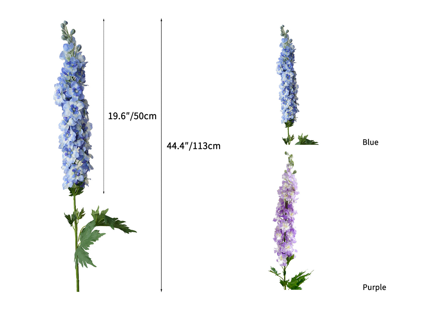 Artificial Larkspur in Dreamy Blue - Purple  -44.5"