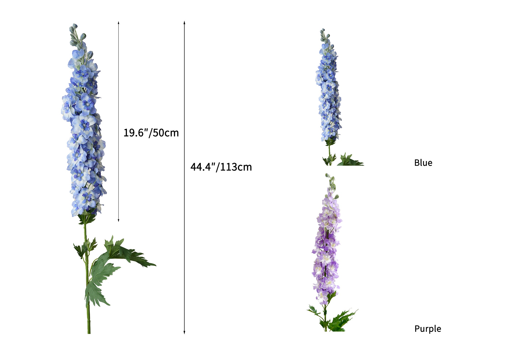 Artificial Larkspur in Dreamy Blue - Purple  -44.5"