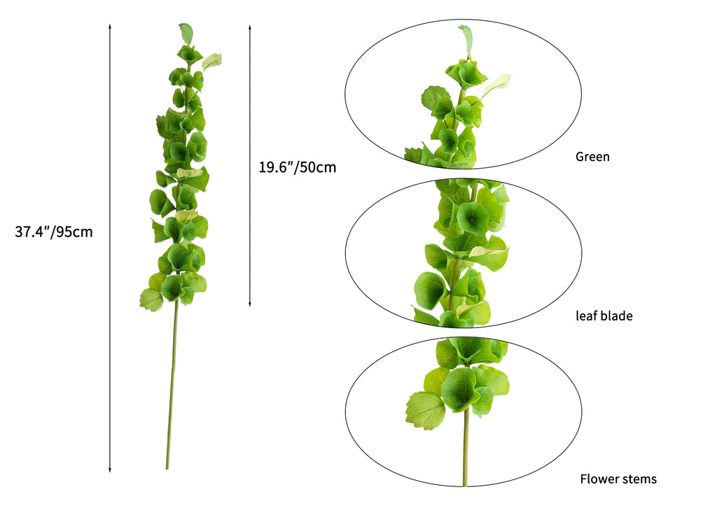 Large-sized artificial green plants with shell-shaped leaves - 37.4"