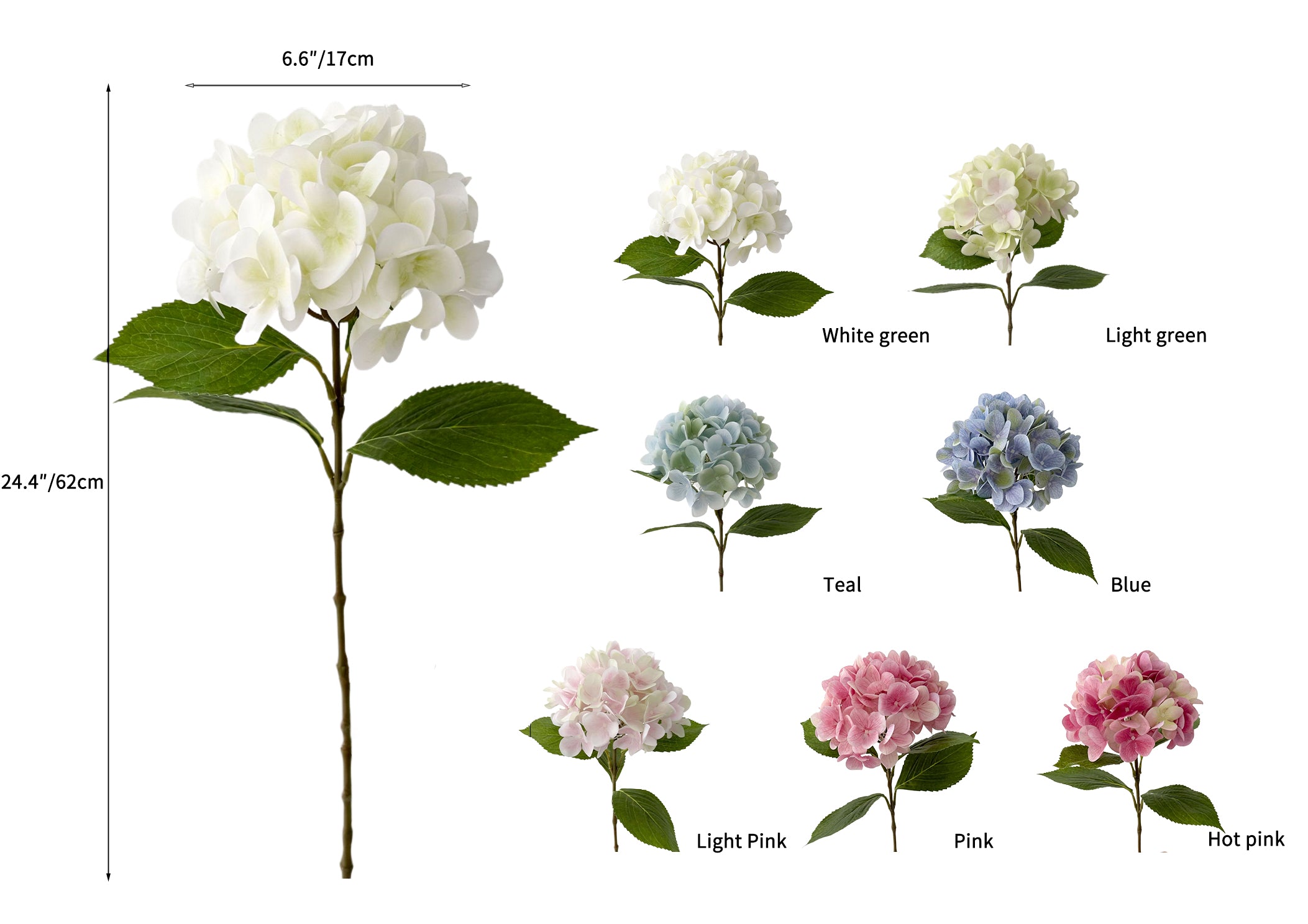 Realistic Artificial Hydrangea -24.4"