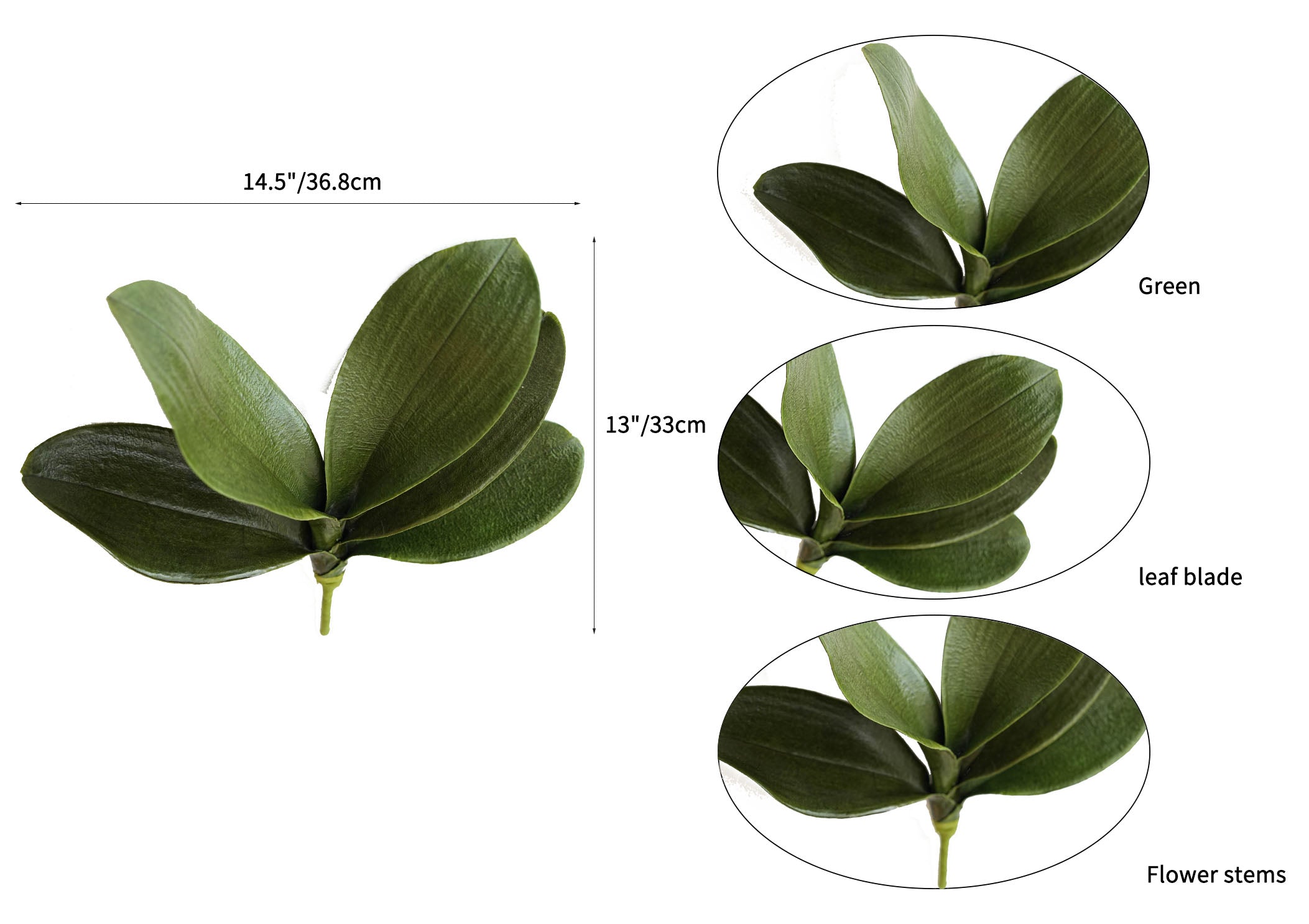 Artificial Phalaenopsis Orchid Leaf Plant-13"