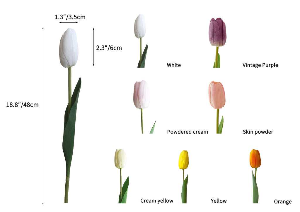 Real Touch Artificial Flowers Fake Tulips -18.8"