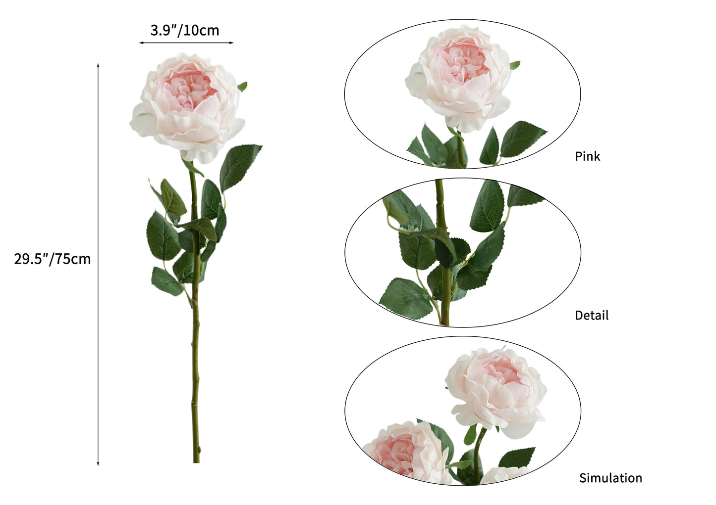 Pink Austin Roses with a Luxurious Touch- 29.5"