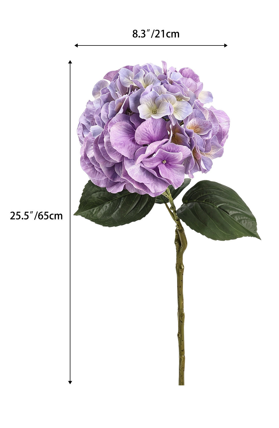 Premium Artificial Single‑Stem Large Hydrangea‑25.5"