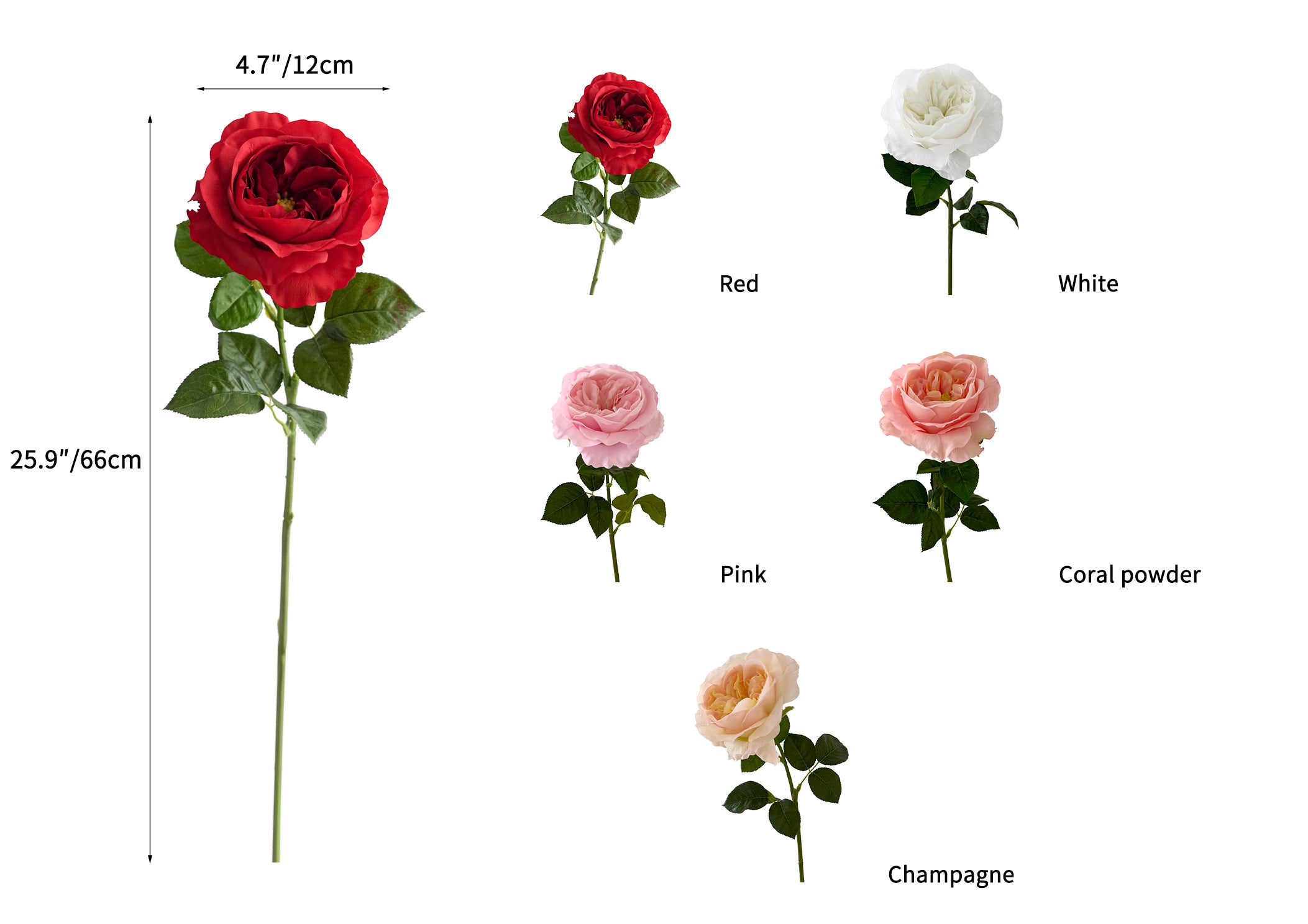 Artificial Austin roses with a realistic touch- 25.9"