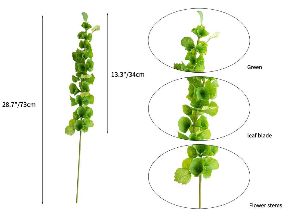 Small-sized artificial green plants with shell-shaped leaves - 28.7"