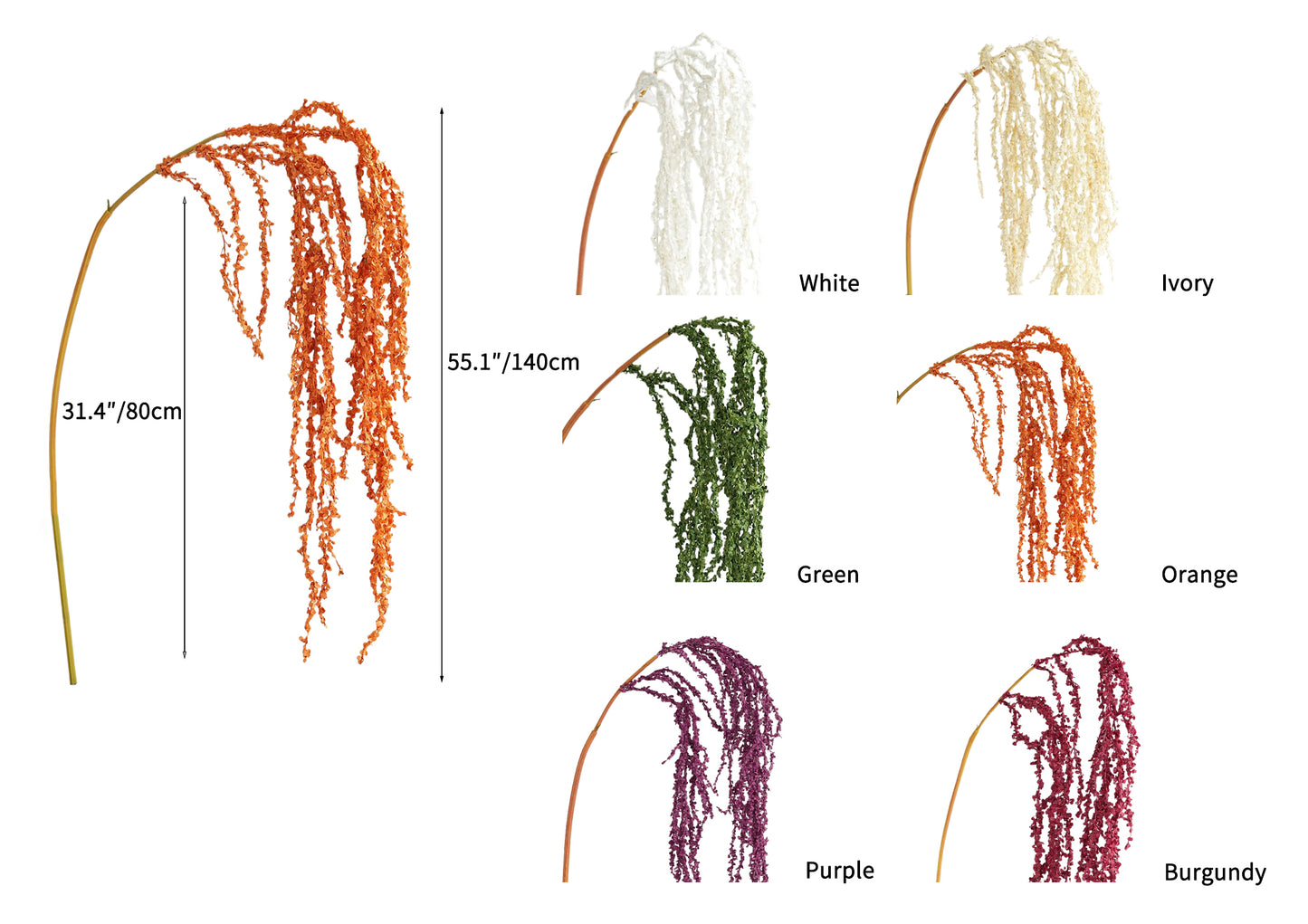Fake Amaranthus with Branch Hanging Flowers -55.1"